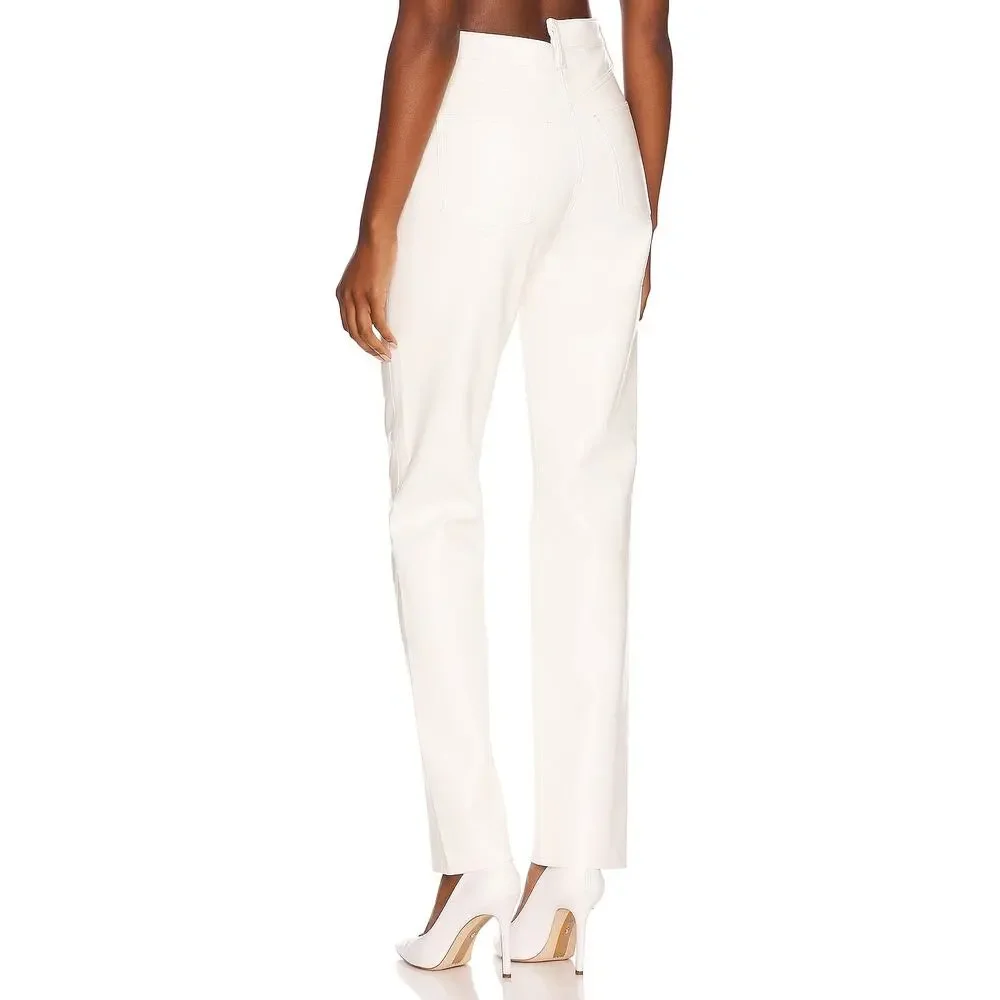 Agolde A9082-1285 Recycled Leather Criss Cross Straight Lace White Size 26 NWT - Picture 4 of 13